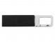 Флеш-карта USB 2.0 16 Gb с карабином Hook, черный/серебристый 