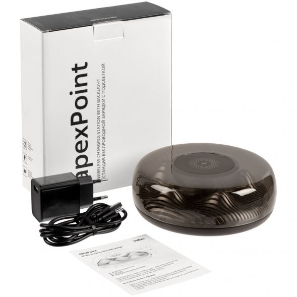 Станция для беспроводной зарядки с подсветкой apexPoint, черная 