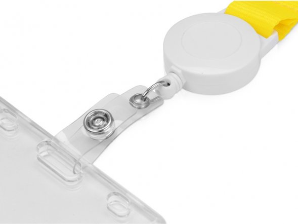 Ланьярд с ретрактором, желтый 