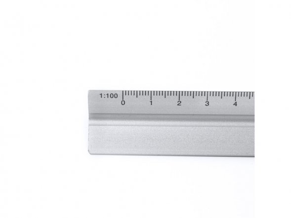 Алюминиевая линейка DINTEL треугольной формы (30 см), серебристый 