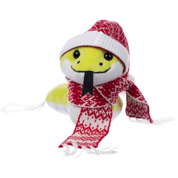 Мягкая игрушка Baby Snake Left, в красном шарфике и шапочке 