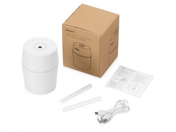 USB Увлажнитель воздуха с подсветкой Steam, белый 