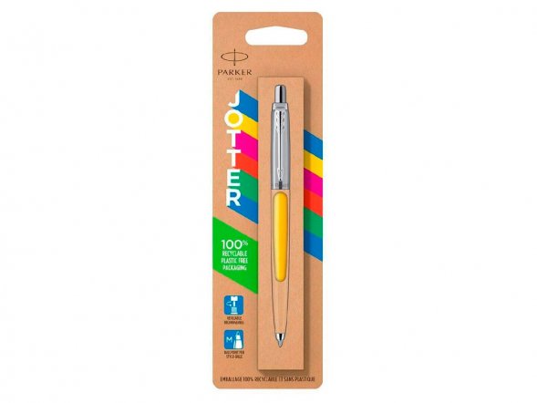 Шариковая ручка Parker Jotter ORIGINALS YELLOW CT, стержень: M blue ЭКО-УПАКОВКА 