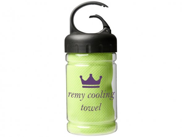 Охлаждающее полотенце Remy в ПЭТ-контейнере, лайм 