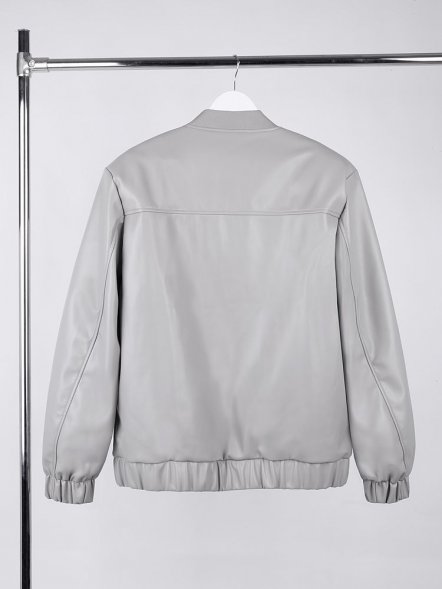 Бомбер из искусственной кожи Univer, серый 