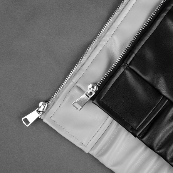 Бомбер из искусственной кожи Univer, серый 