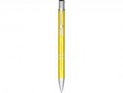 Кнопочная шариковая ручка Moneta из анодированного алюминия, черные чернила, желтый