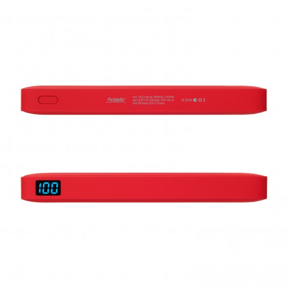 Внешний аккумулятор с подсветкой Ancor Plus 10000 mAh, красный 
