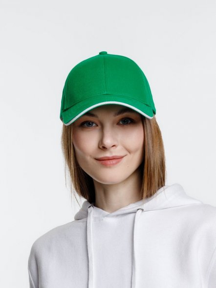 Бейсболка Spiker, зеленая с белым 