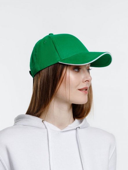 Бейсболка Spiker, зеленая с белым 