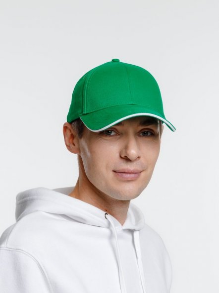 Бейсболка Spiker, зеленая с белым 