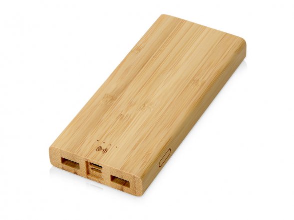 Внешний беспроводной аккумулятор из бамбука Bamboo Air, 10000 mAh 
