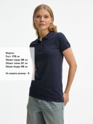 Рубашка поло женская Brandy Women, темно-синяя с белым