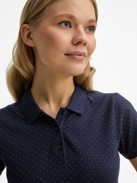 Рубашка поло женская Brandy Women, темно-синяя с белым 