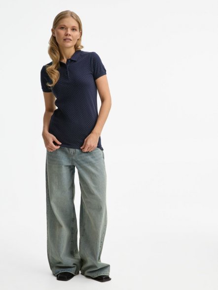 Рубашка поло женская Brandy Women, темно-синяя с белым 