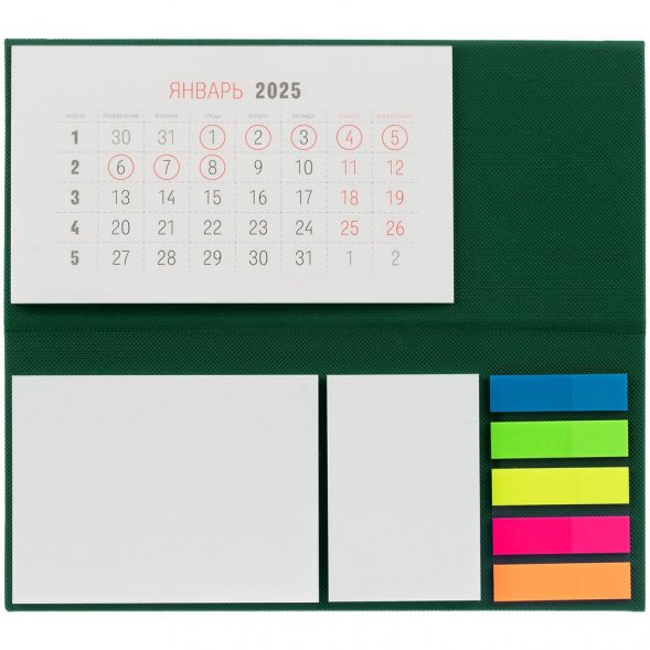 Календарь настольный Grade, зеленый 