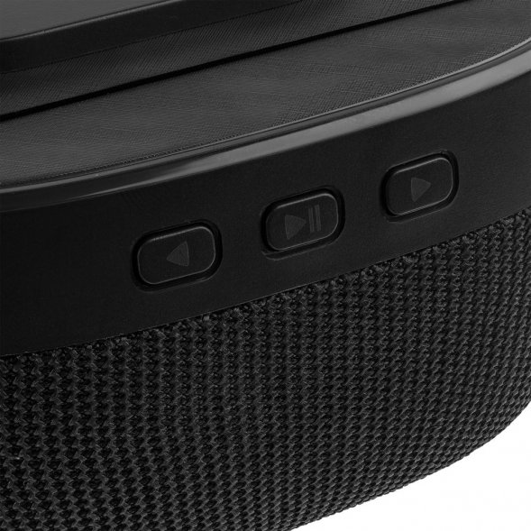 Колонка c беспроводной зарядкой Esca и подсветкой лого, черная 