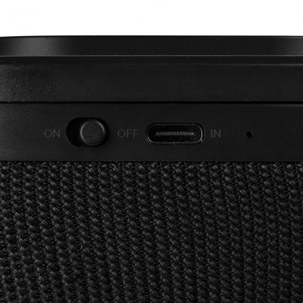 Колонка c беспроводной зарядкой Esca и подсветкой лого, черная 