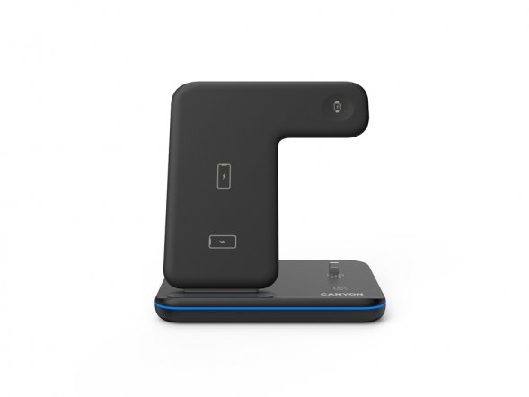 Беспроводное зарядное устройство для гаджетов 3-в-1 с технологией QI Canyon WS-302 (CNS-WCS302B), черный 