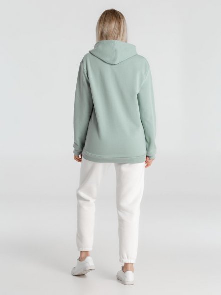 Толстовка с капюшоном унисекс Hoodie, серо-зеленая 