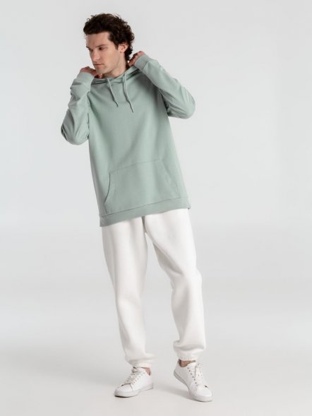 Толстовка с капюшоном унисекс Hoodie, серо-зеленая 