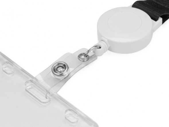 Ланьярд с ретрактором, черный 