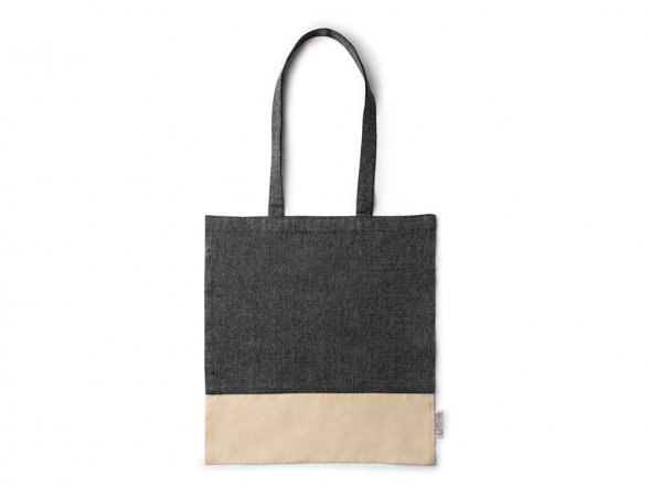 Сумка из переработанного хлопка PALMIRA, черный/натуральный 