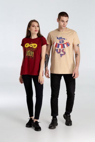 Футболка A God is High, гранатово-красная 