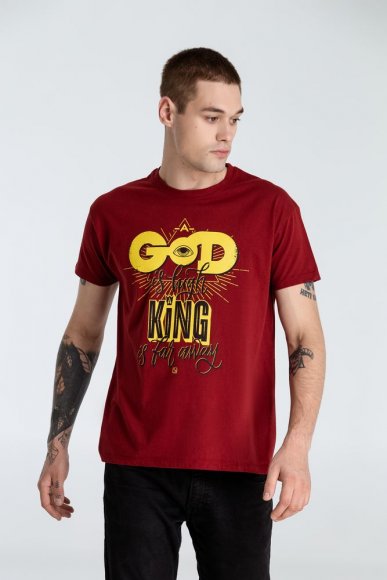 Футболка A God is High, гранатово-красная 