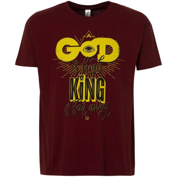 Футболка A God is High, гранатово-красная 