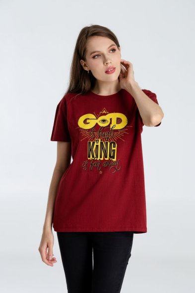 Футболка A God is High, гранатово-красная 