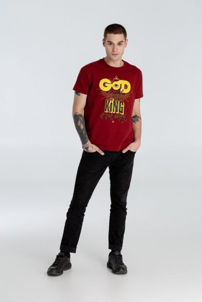 Футболка A God is High, гранатово-красная 