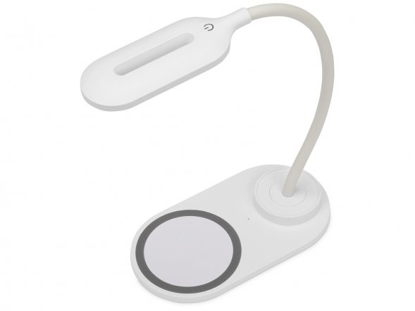 Настольный светильник с беспроводной зарядкой Flamp, белый 