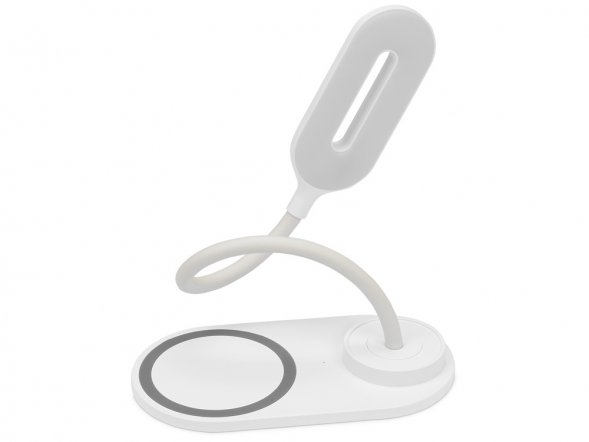 Настольный светильник с беспроводной зарядкой Flamp, белый 