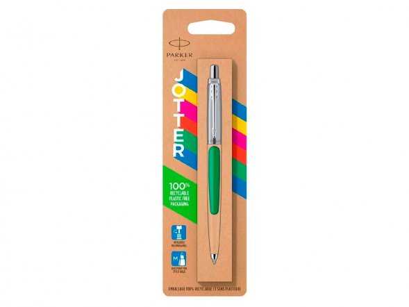 Шариковая ручка Parker Jotter ORIGINALS GREEN CT, стержень: M blue ЭКО-УПАКОВКА 