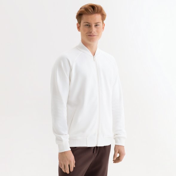 Толстовка на молнии, унисекс TORRES белая, размер XXXL 