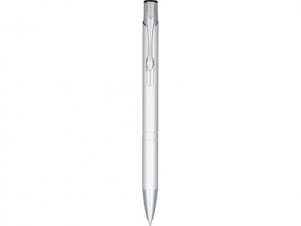 Кнопочная шариковая ручка Moneta из анодированного алюминия, черные чернила, серебристый 