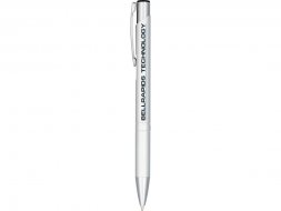 Кнопочная шариковая ручка Moneta из анодированного алюминия, черные чернила, серебристый