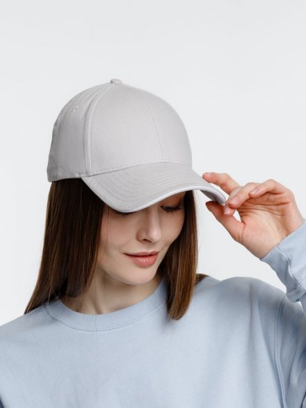 Бейсболка Spiker, серая с белым 