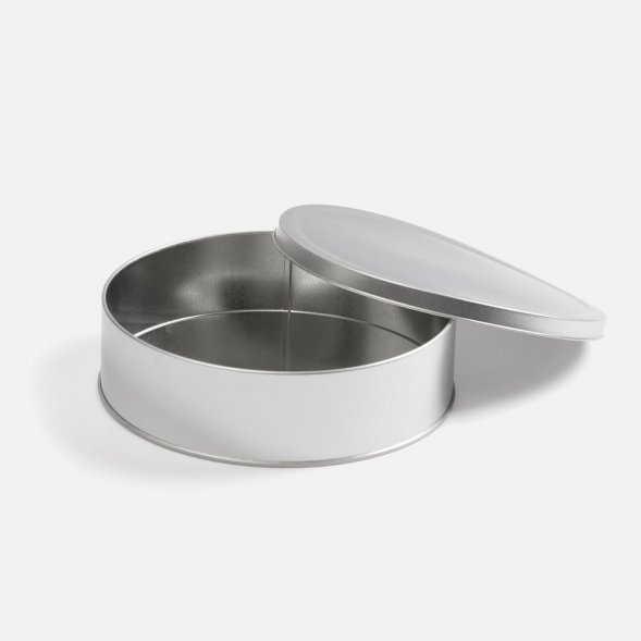 Коробка Pragmax L, круглая, серебристая 