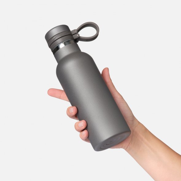 Термобутылка вакуумная герметичная Modena, серая, гладкое покрытие 