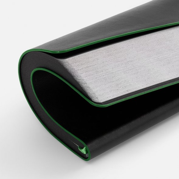 Ежедневник Trait, недатированный, черный с зеленым 