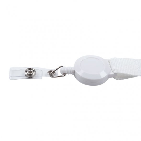 Лента для бейджа с ретрактором Retract, белая 