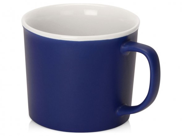 Матовая кружка Nancy 360 мл цветная снаружи, белая внутри, синий 