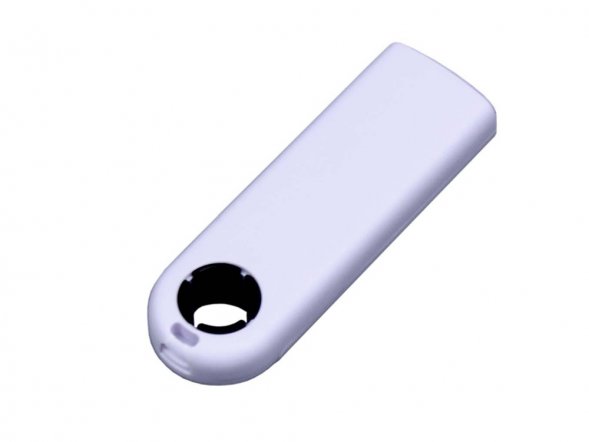 USB-флешка промо на 64 ГБ прямоугольной формы, выдвижной механизм, черный 