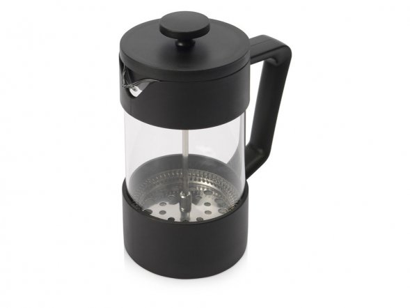 Подарочный набор с кофе, кружкой и френч-прессом Бодрое утро, черный 