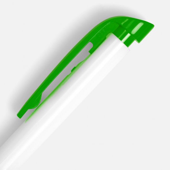 Ручка шариковая Favorite, белая с зеленым 