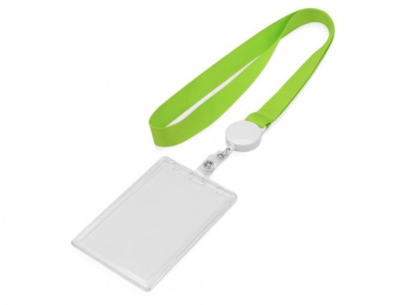 Ланьярд с ретрактором, зеленое яблоко 