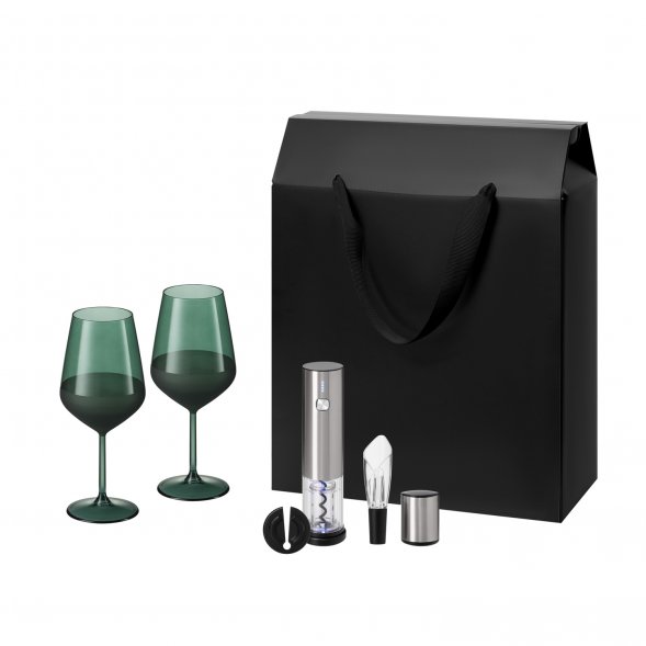 Подарочный набор Emerald, Vintaro (2 бокала + набор для вина) 
