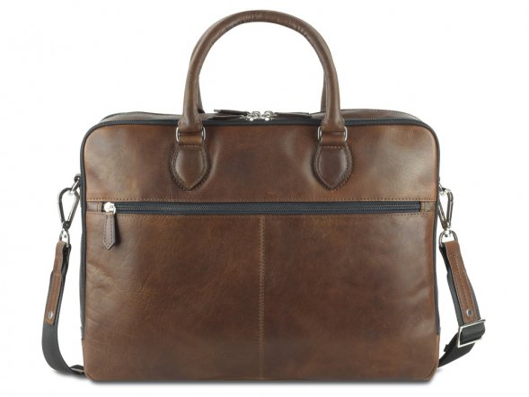 Сумка Mano Don Valentino, натуральная кожа в коричневом цвете, 41,5 х 31 х 10 см 